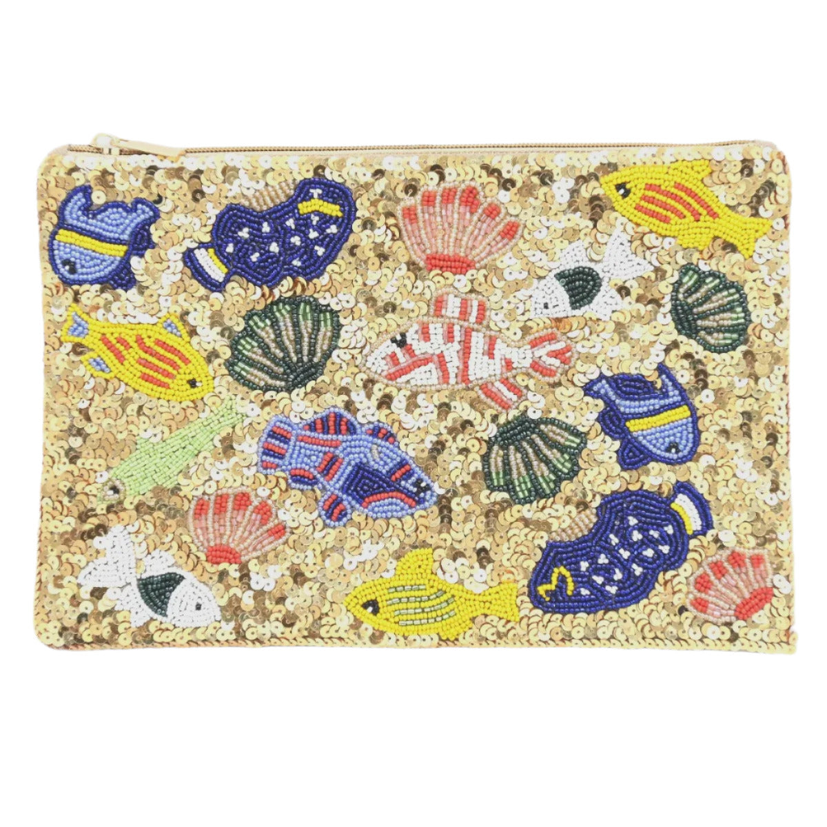 Anna Nova Beaded Clutch Bag - Tropical Gold