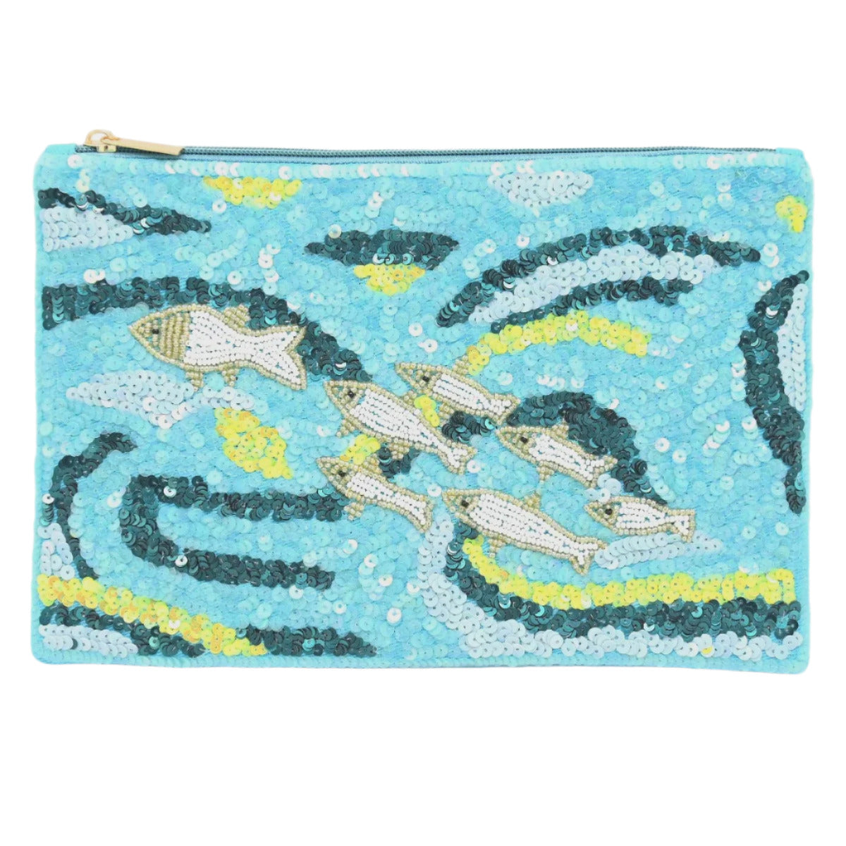 Anna Nova Beaded Clutch Bag - Ocean Fish