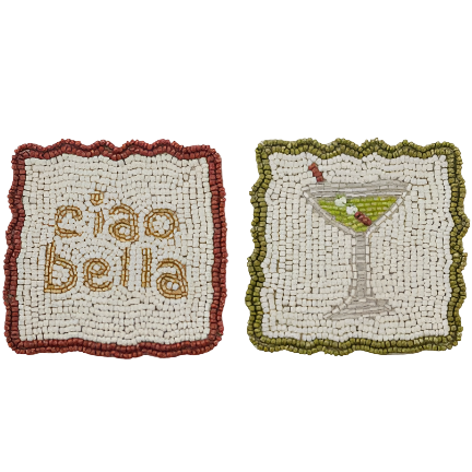 Beaded Coaster - Ciao Bella & Martini