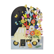Happy Birthday Van Cut Art Card