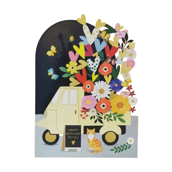 Happy Birthday Van Cut Art Card