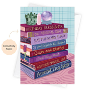 Birthday Witchy Crystal Blessings - Foiled Bookish Birthday Card