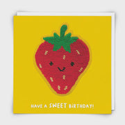 Reusable Sequin Patch Card - Strawberry Sweet Birthday