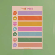 A4 Magnetic Colour Block Weekly Planner | Fridge Magnet