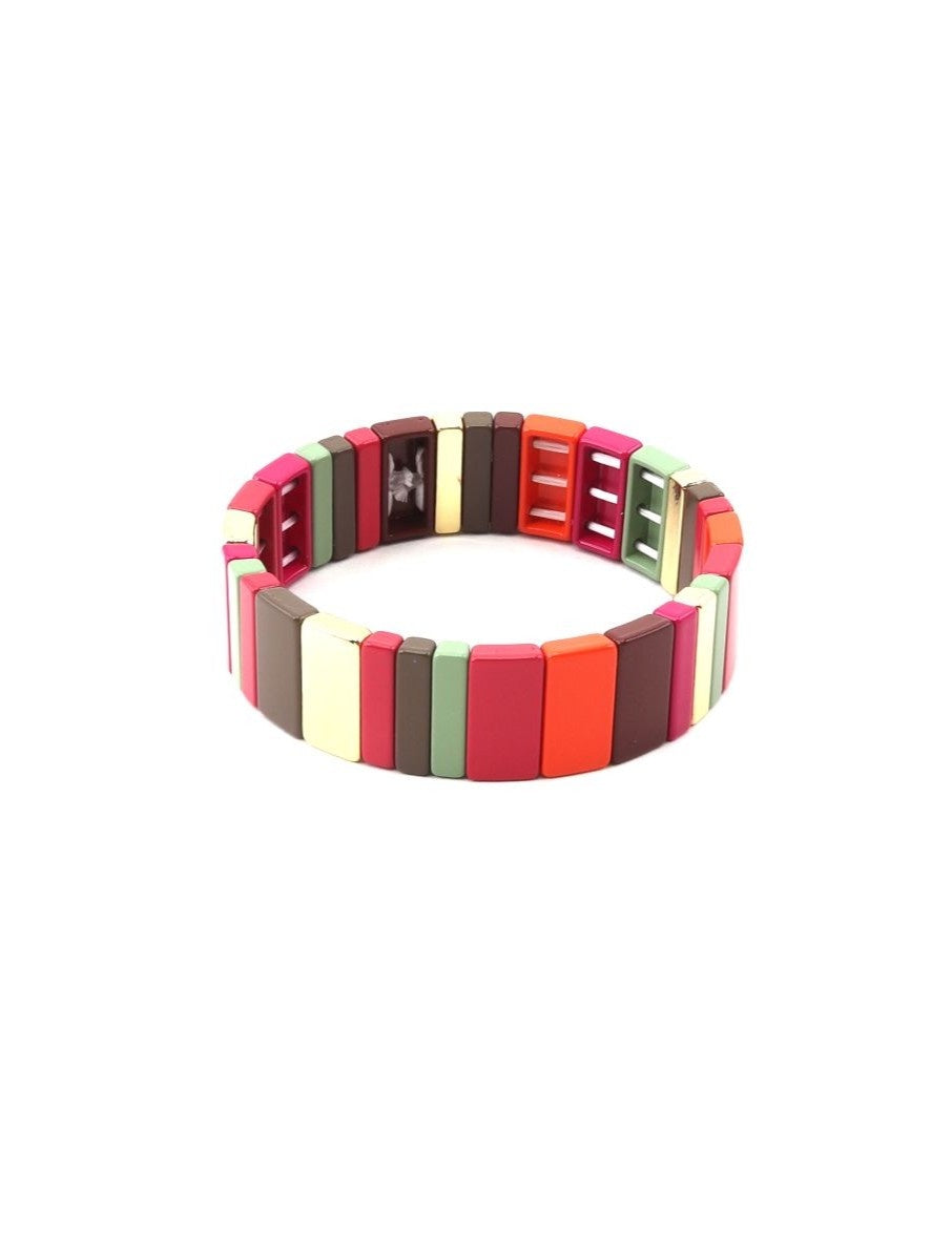 Tile Bracelet - Wide Earth & Gold