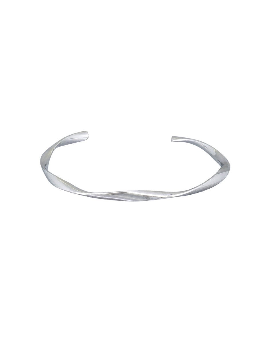 Cuff Bracelet -Single Twist - Silver