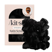 Satin Sleep Scrunchies 5pc- Black