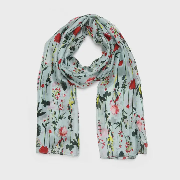 Floral Pure Silk Designer Scarf