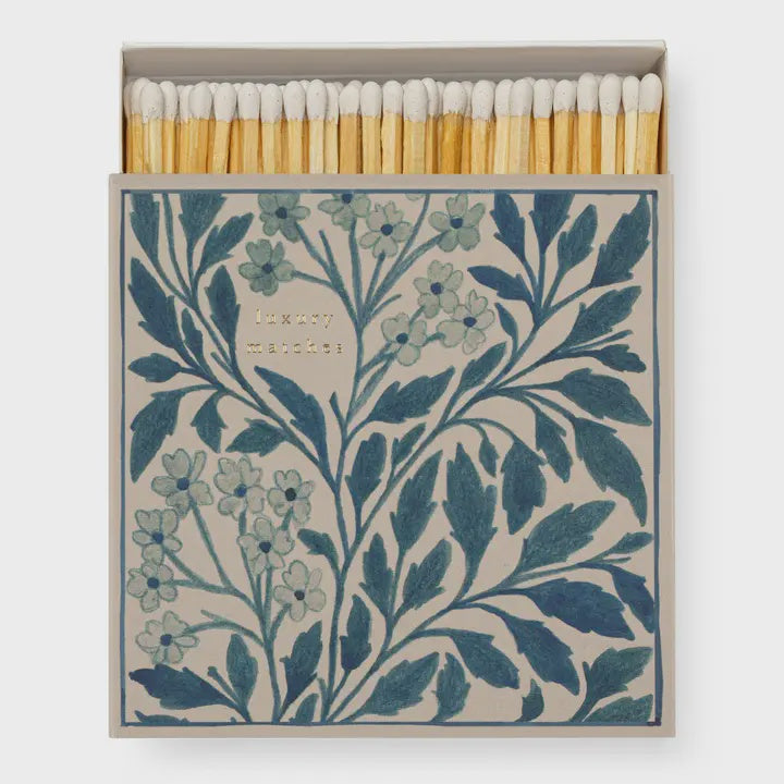 Square Matchbox - Blue Floral