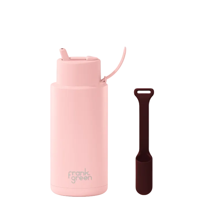 Lip & Sip Bundle - 1L Blushed Ceramic Bottle with Chocolate Lip Gloss Holder