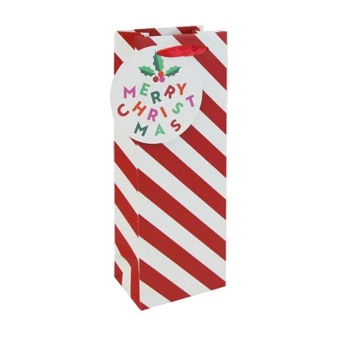 Christmas Bottle Gift Bag - Candy Cane
