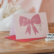 Happy Birthday Red Bow Foil Card