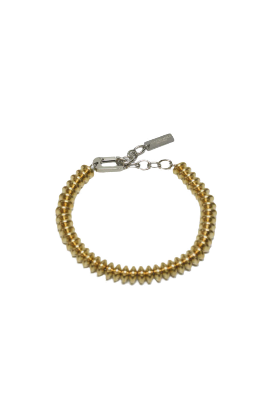 Saucer Beaded Bracelet - Brass