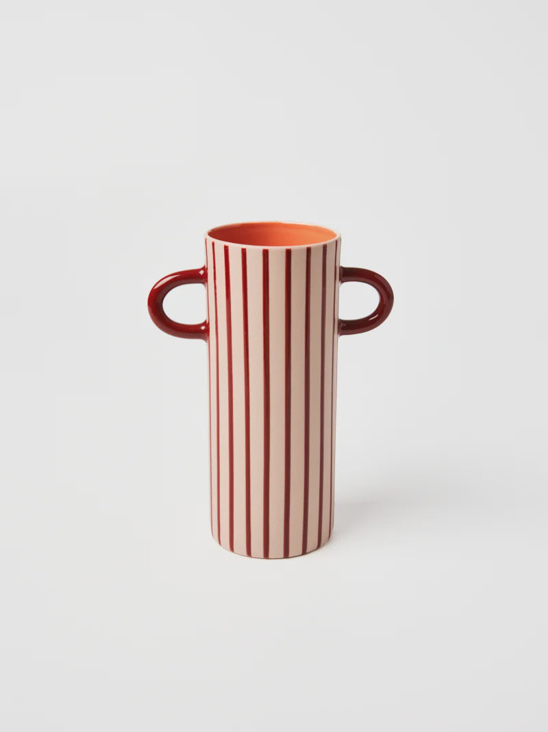 Griffe Bud Vase - Pink Pinstripe