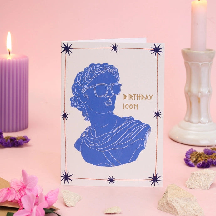 Birthday Icon Greek Statue Card