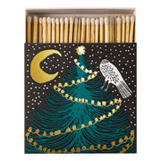 Square Matchbox - Owl, Moon & Tree