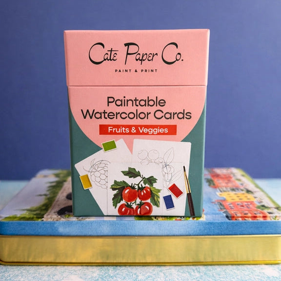Paintable Watercolour Card Deck - Fruits & Veggies