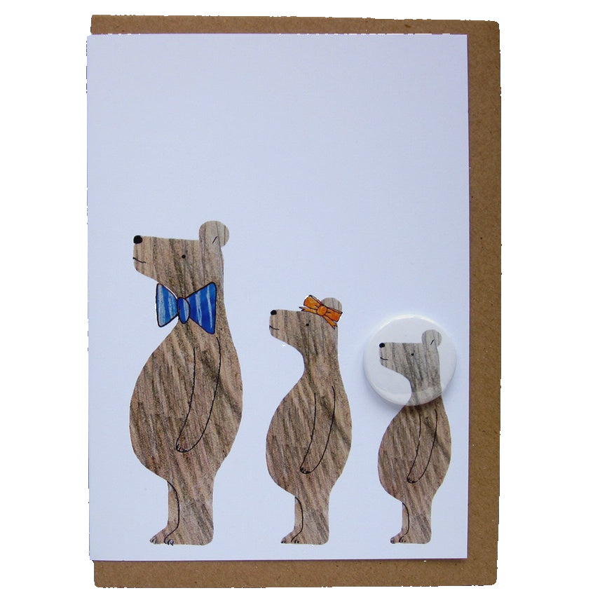 Card With Badge - Three Bears