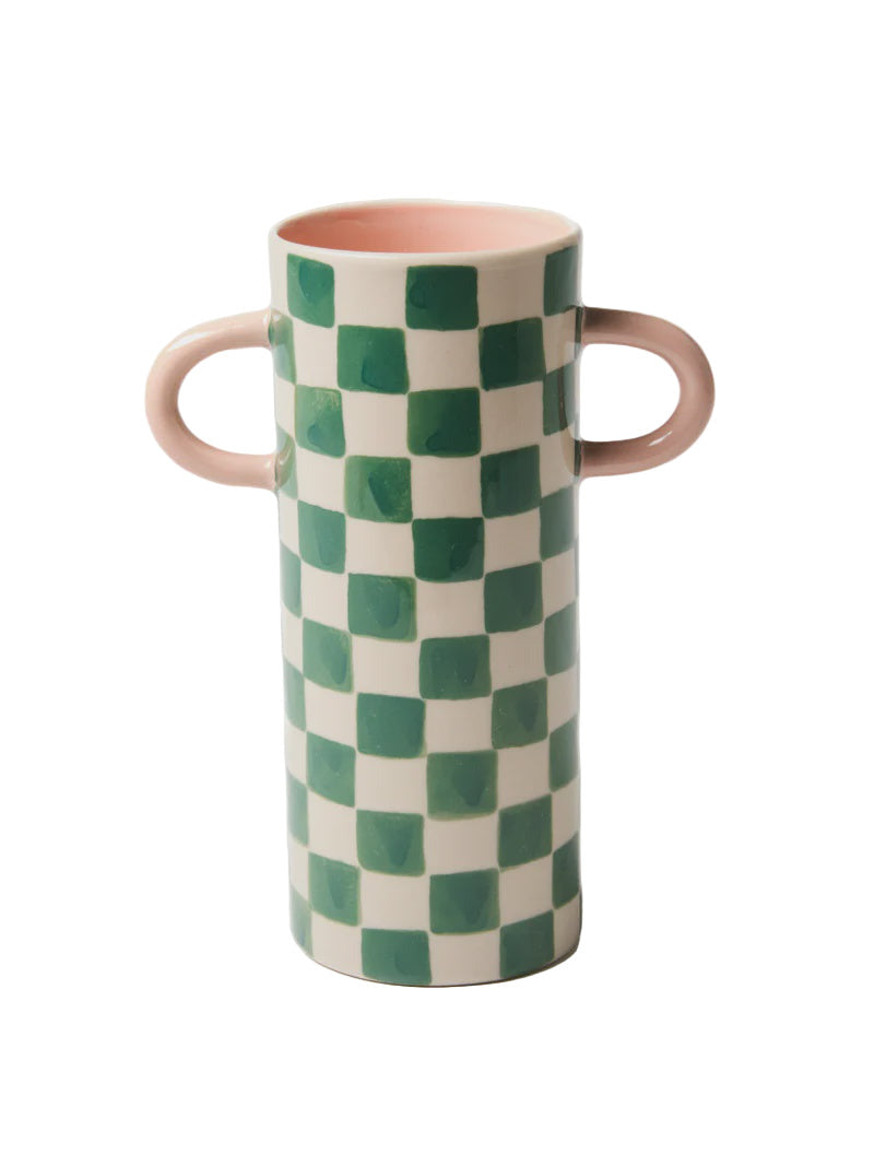 Griffe Green Check Bud Vase