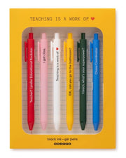 Quotable Gel Pen Set - Teaching Is A Work Of Heart