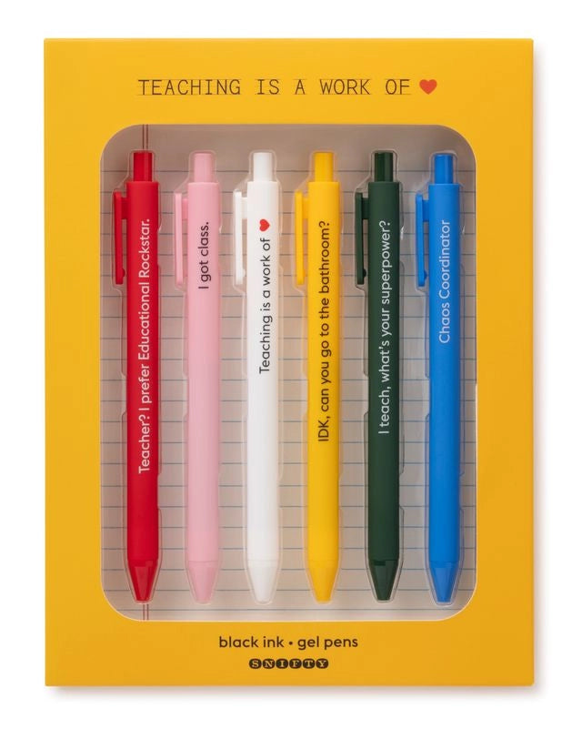 Quotable Gel Pen Set - Teaching Is A Work Of Heart