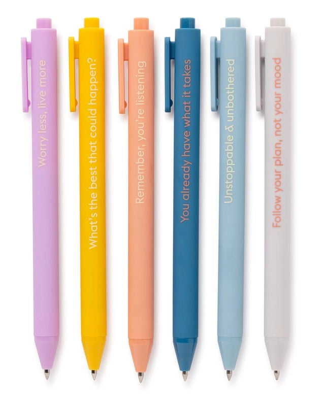 Quotable Gel Pen Set - Worry Less, Live More
