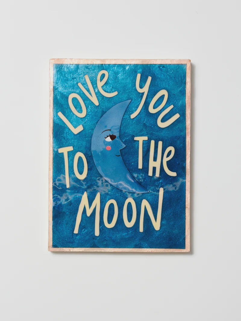 Capiz Shell Art Tile - Fun House - Moon