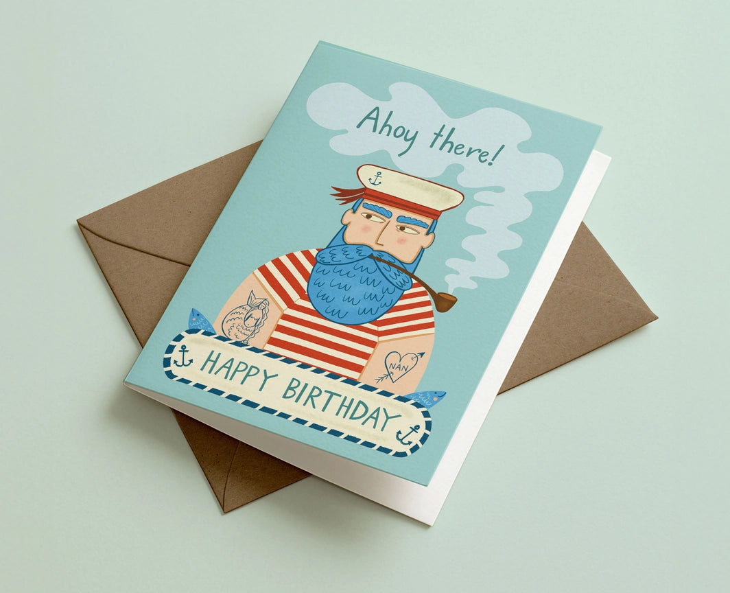Ahoy There Old Sailor Card