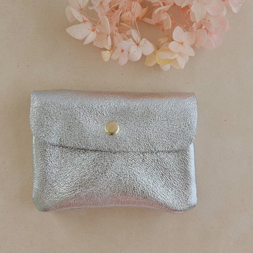 Kangoo Leather Coin Purse - Silver
