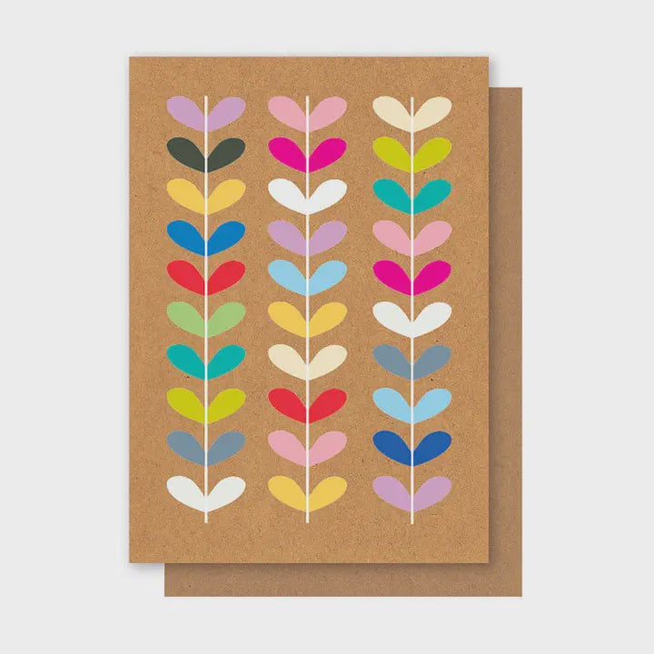 Colourful Petals Kraft Card