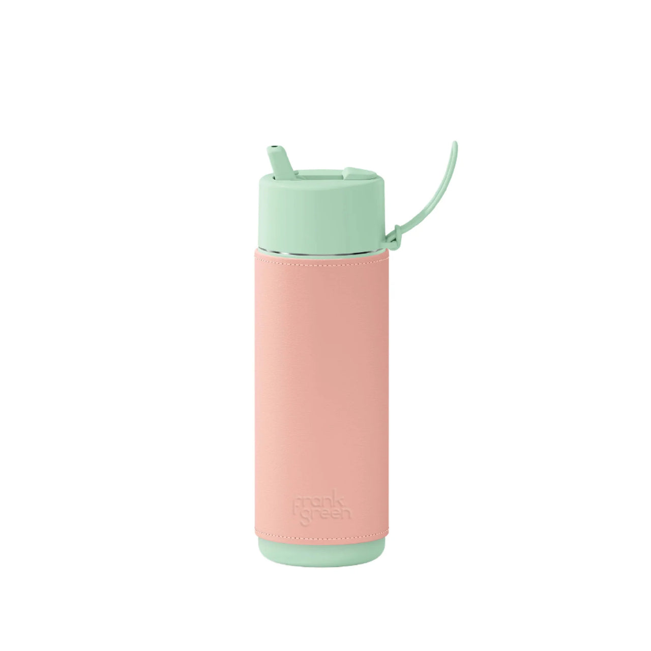 Ceramic Reusable Bottle with Straw Lid + Sleeve 595mL - Mint Gelato / Blushed