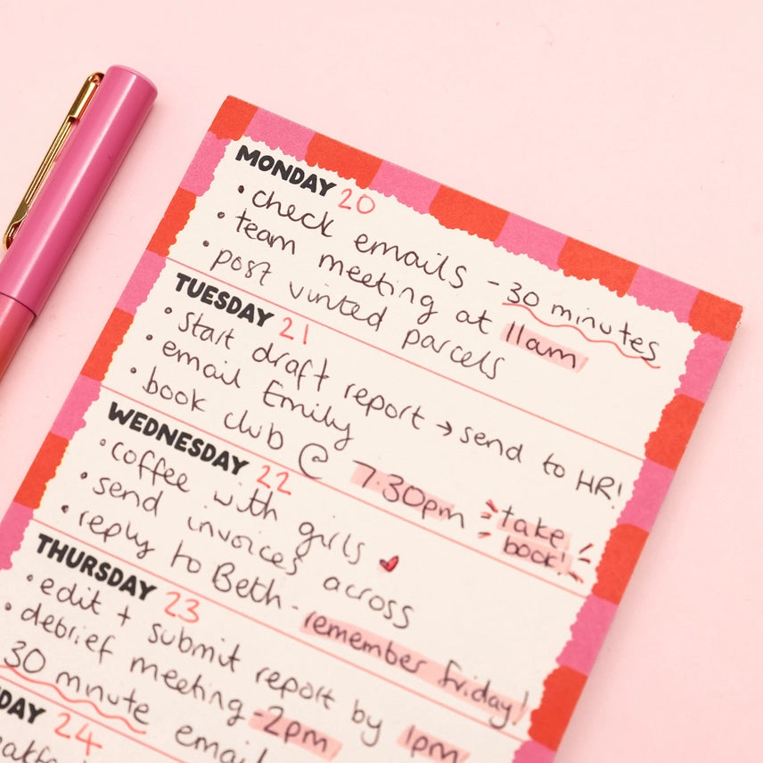 A6 Notepad - Week Planner