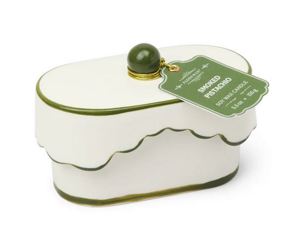 Cherie Porcelain Ceramic Dish Candle - Smoked Pistachio