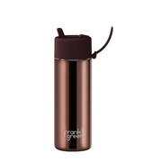 595ml Chrome Ceramic Reusable Bottle -  Chocolate / Chocolate
