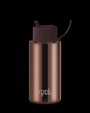 1L Chrome Ceramic Reusable Bottle - Chocolate / Chocolate