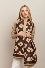 Autumn Flower Scarf - Chocolate