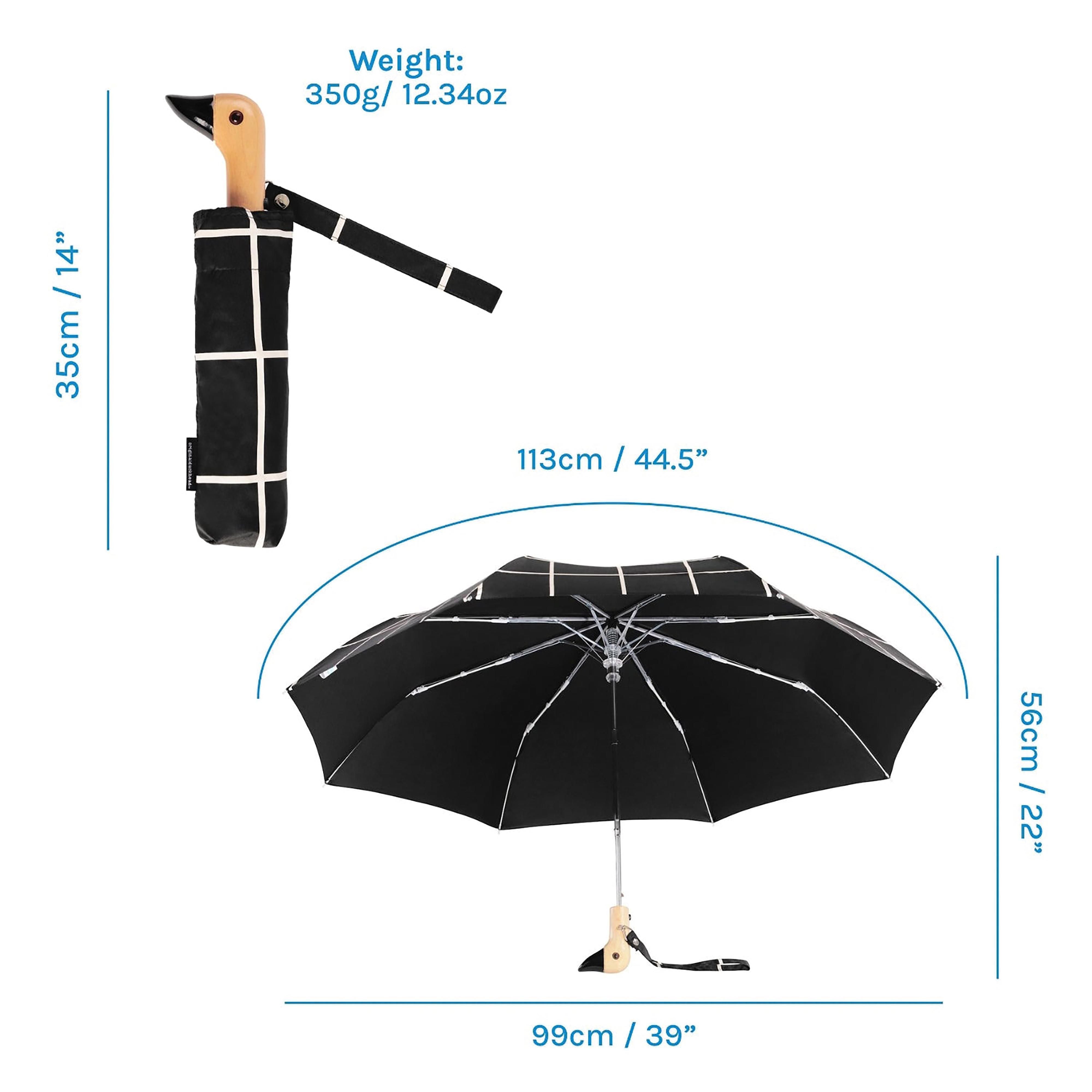 Duckhead Compact Umbrella - Black Grid