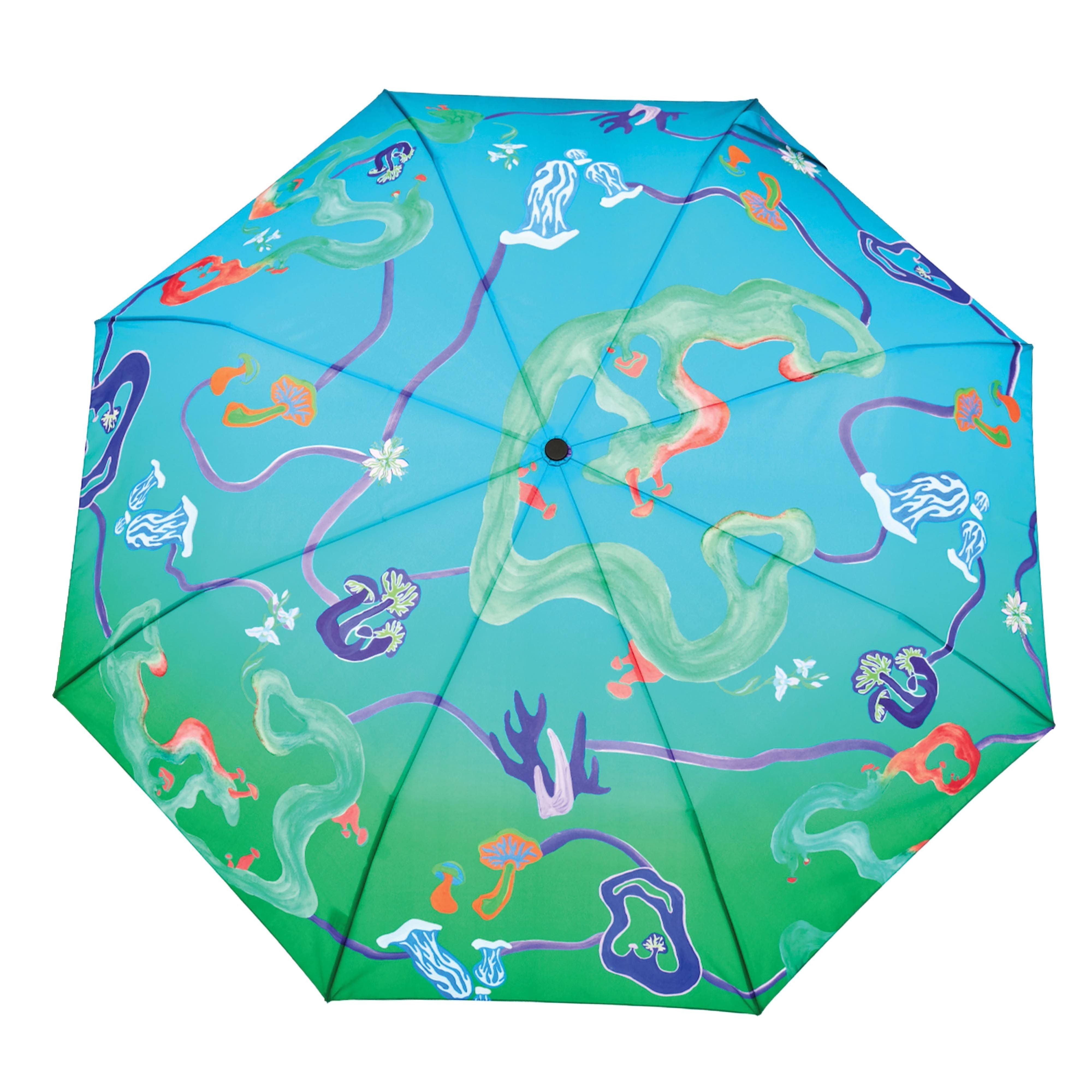 Duckhead Compact Umbrella - Aqua Fungi