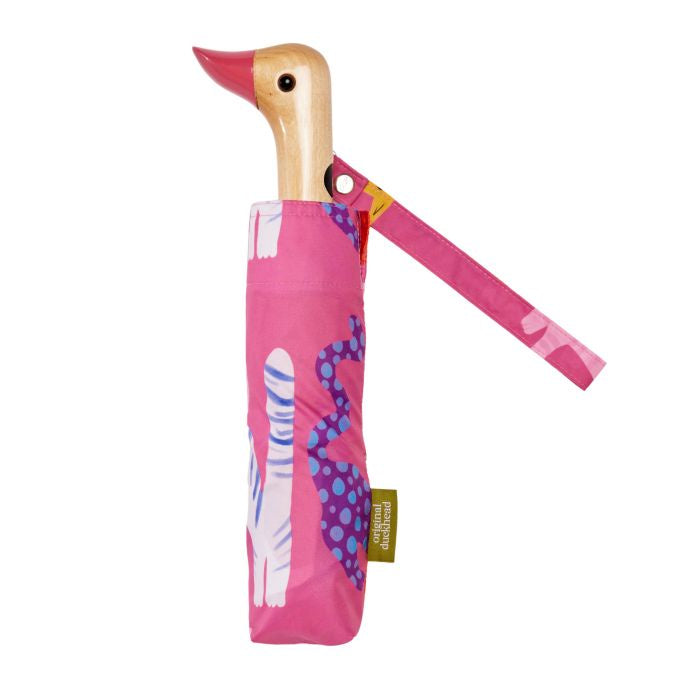 Duckhead Compact Umbrella - Arty Ducks, Fuchsia