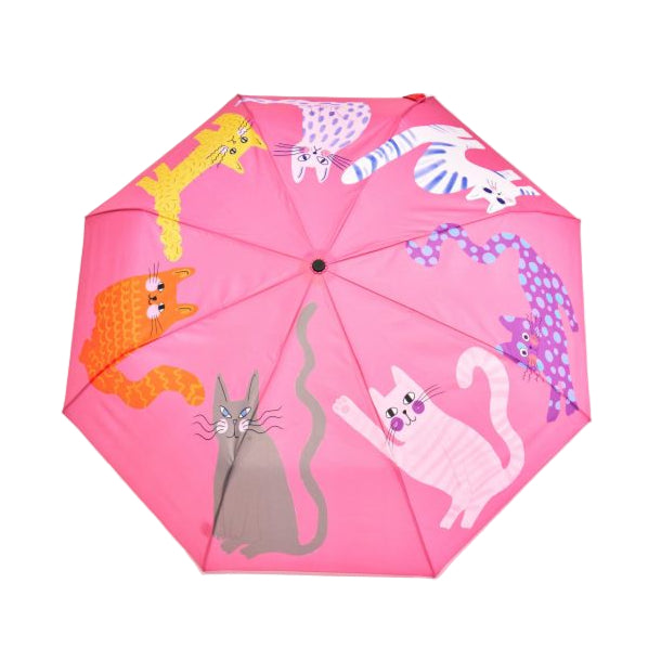 Duckhead Compact Umbrella - Arty Ducks, Fuchsia