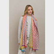 Faded Heart Scarf - Cream