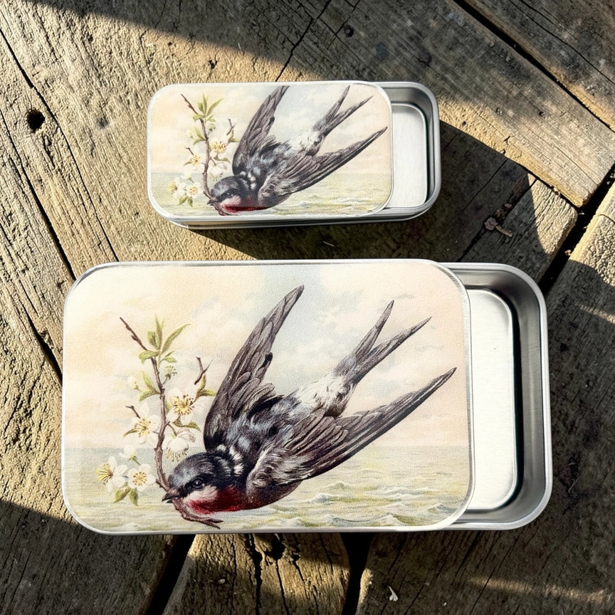Notions Tin Large - Spring Swallow