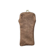 Leather Glasses Case with Retro Clasp - Nutty