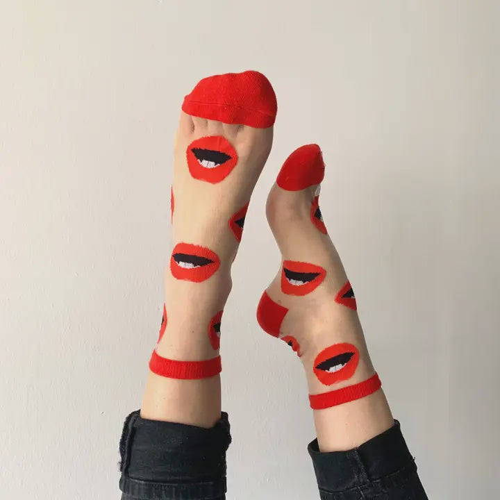 Transparent Mesh Socks - Maryline French Kiss