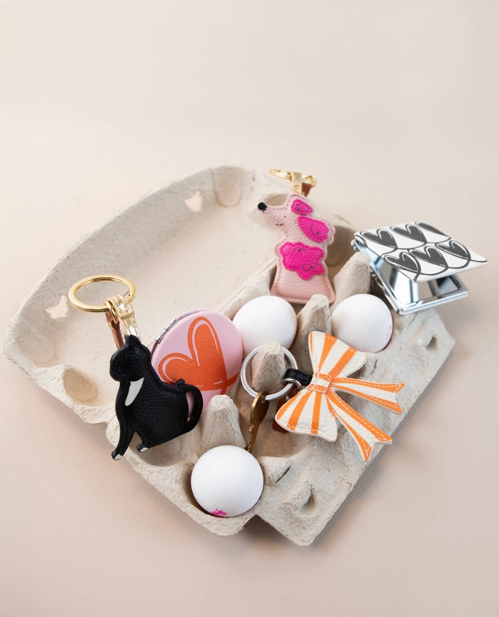 CG Vegan Leather Keyring - Tuxedo Cat