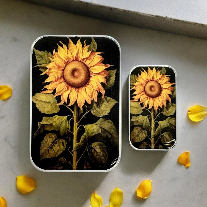 Notions Tin Large - Beautiful Sunflower