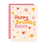 Happy Birthday Bestie Hearts Card