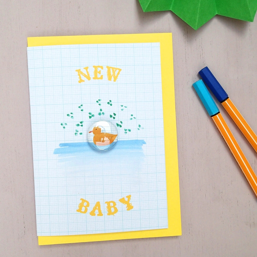 Card With Badge - New Baby Duckling