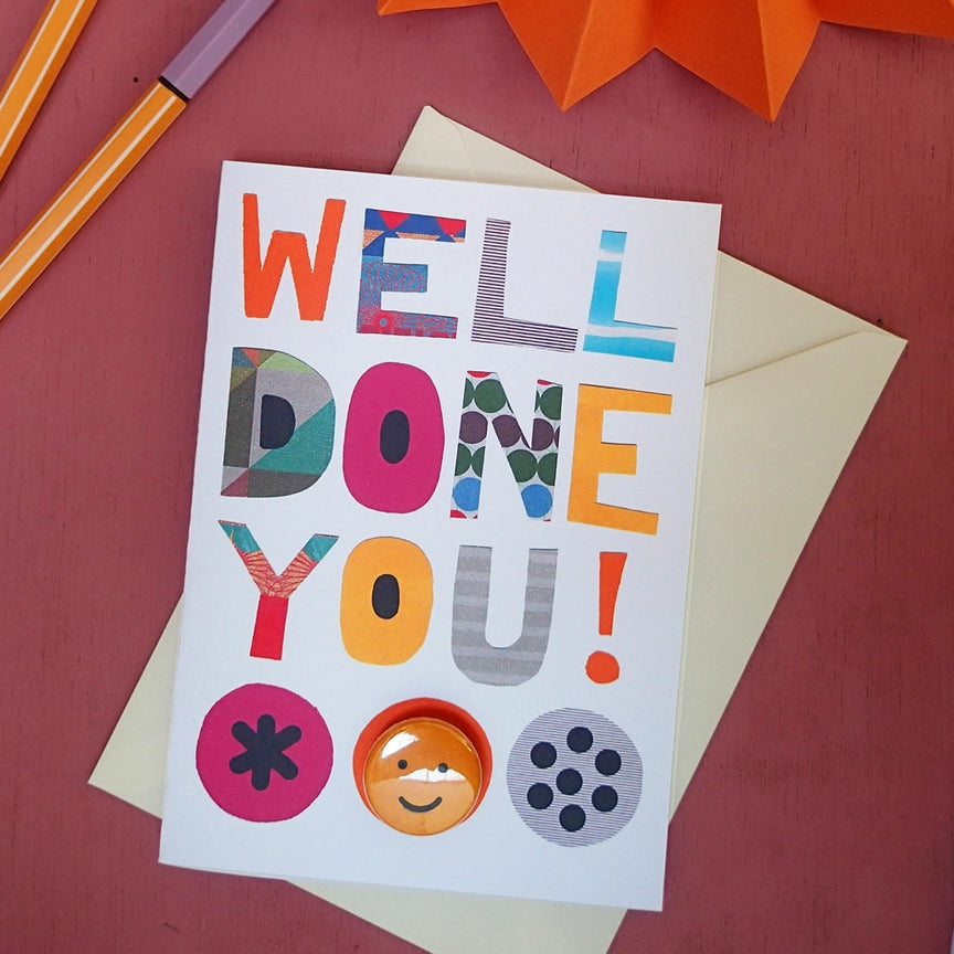 Card With Badge - Collage Text Well Done You