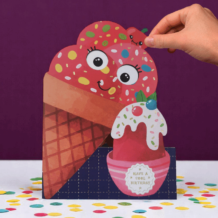 Cut Art Card - Ice Cream Birthday